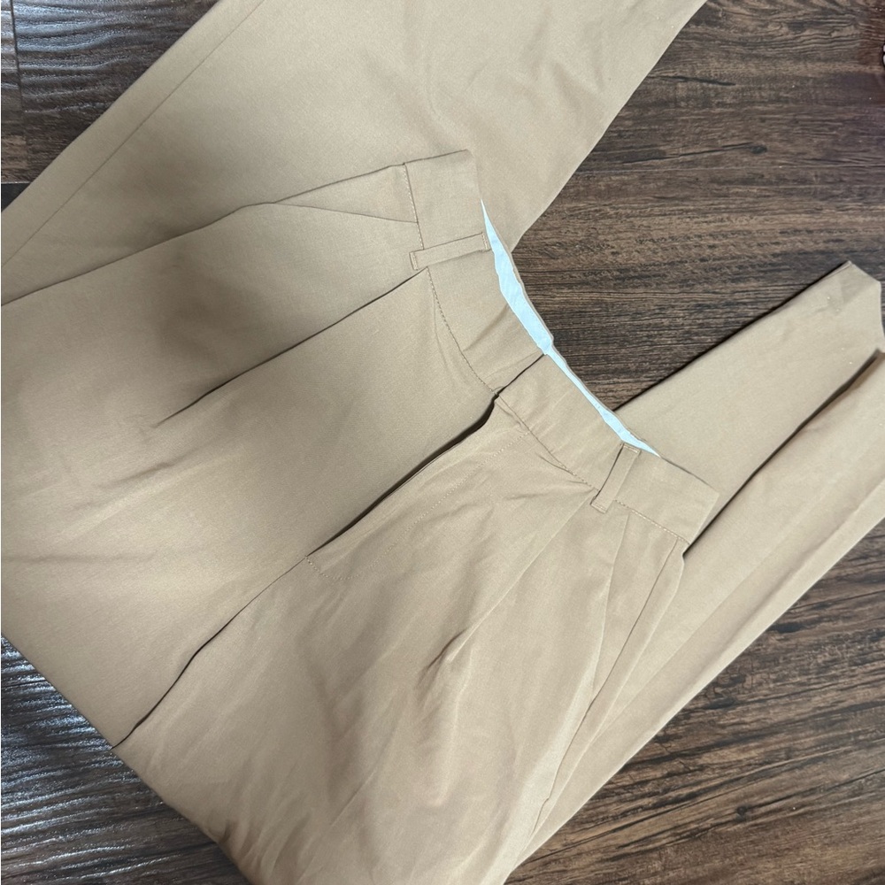 Classic Tan Pleated Trousers